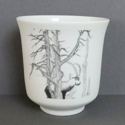 White porcelain cup ibex